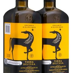 Terra Delyssa Organic Extra Virgin Olive Oil, 2 × 1 L