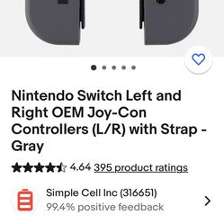 Nintendo Switch Left And Right Joy-Con Controllers 