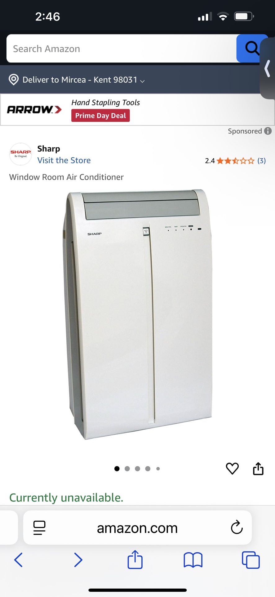 Sharp  Home AC Unit 9500 BTU