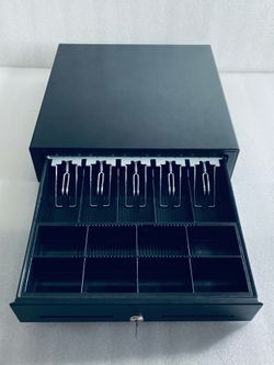 star Microincs 16” Stainless Steel Cash Drawer With Key, Black