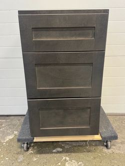 Dark Gray Shaker 3-Drawer Base Cabinet 18” wide
