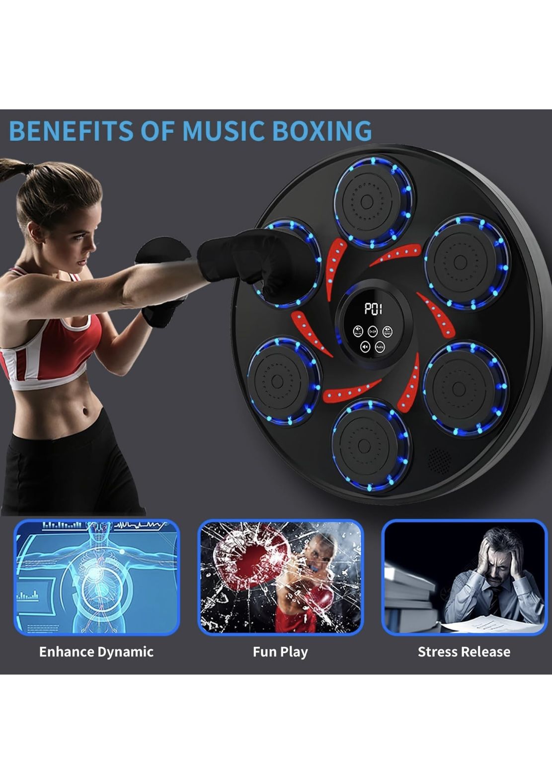Incredible Deal!!Music Boxing Machine for Adults & Kids Colorful Light Bluetooth