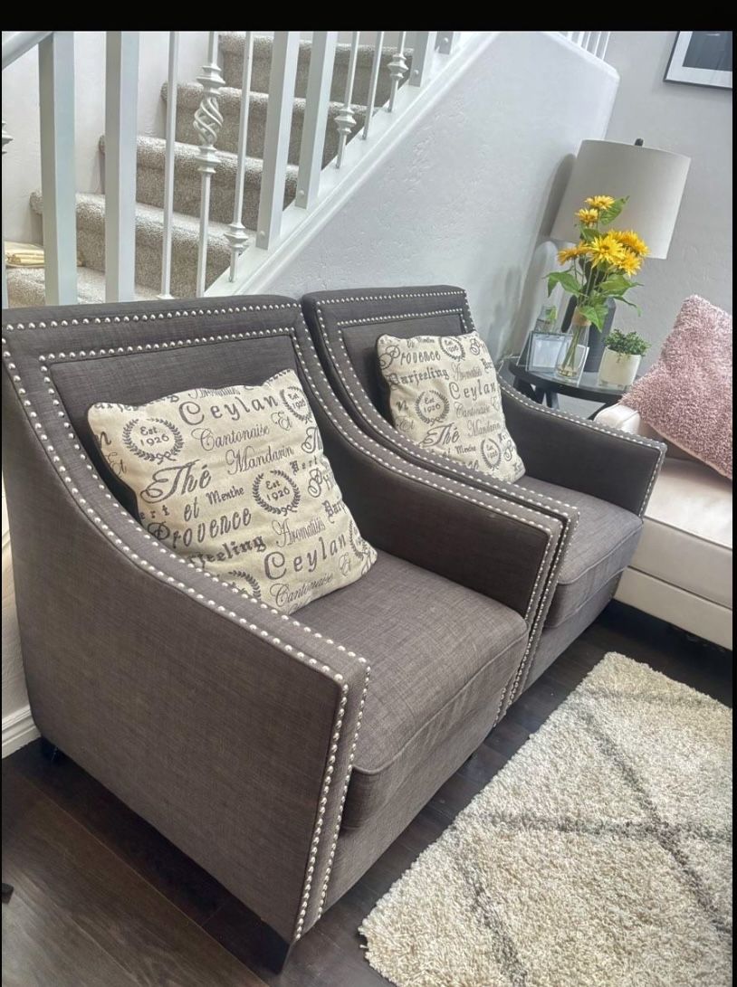 Barely Used, Gray Accent Chairs,make Offer!