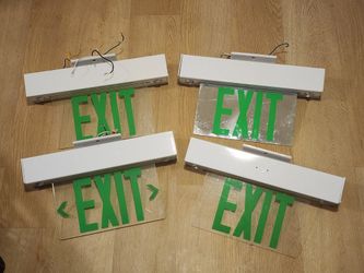 Illuminated Hardwired Exit Signs With Emergency Lights