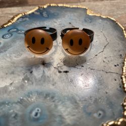 Vintage Smiley Adjustable Rings