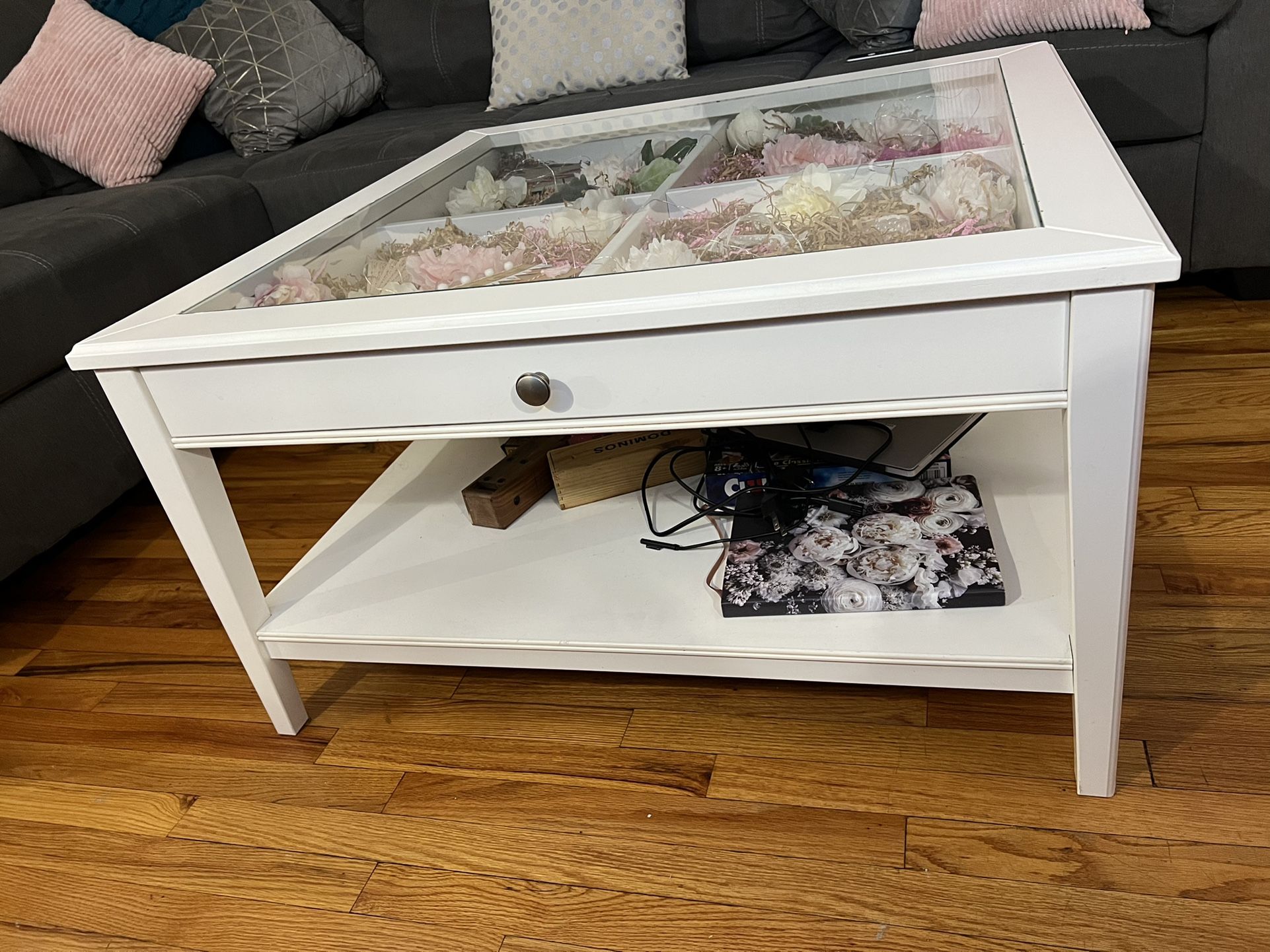 IKEA Coffee Table White With Glass Top for Sale in Yonkers NY OfferUp