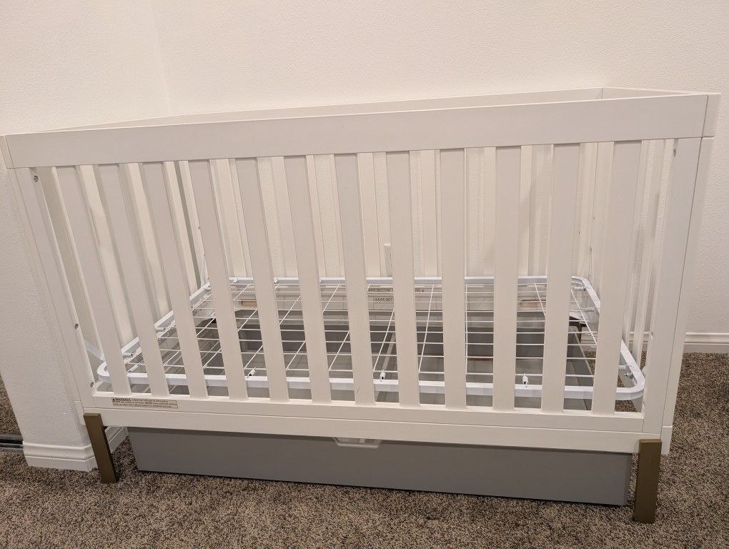 4-in-1 Convertible Baby Crib Plus Storage