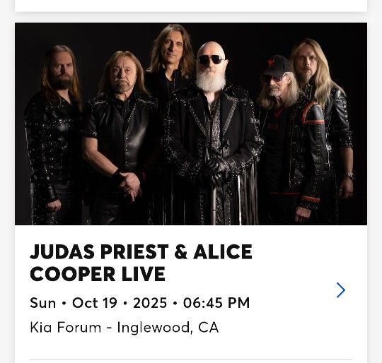 Judas Priest / Alice Cooper Concert Ticket 