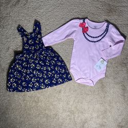 baby girl corduroy dress & new shirt