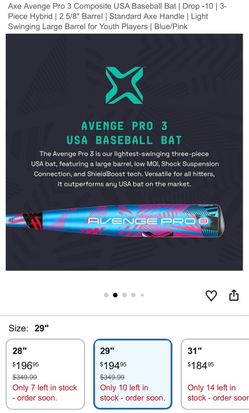 AXE AVENGE PRO 3 Baseball Bat