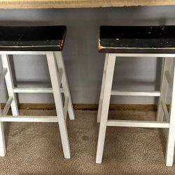 2 Bar Stools - Distressed Look