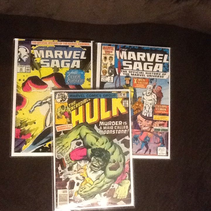3 Comics - Marvel Saga comics and Hulk comic