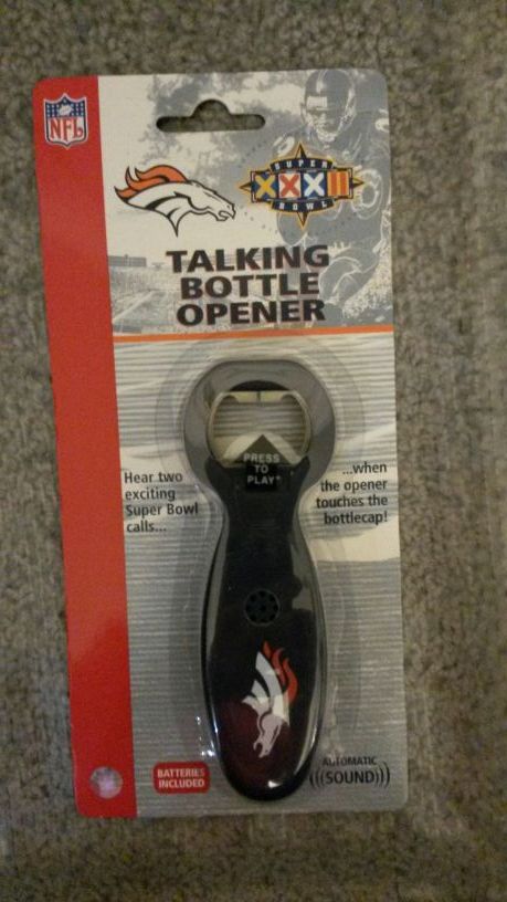 Denver Broncos talking bottle opener