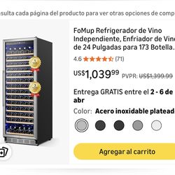 FoMup Wine Fridge Freestanding,173 Bottles 24 Inch Wine Cooler Refrigerator, Tall Wine Fridge With Compressor Low Noise Fast Cooling, Wine Cellar With