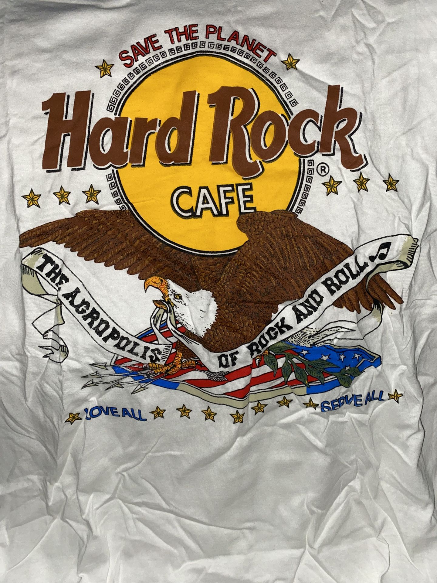 Unisex Greek Hard Rock Cafe The Acropolis Of Rock And Roll T-Shirt $15 each or 2 for $20 (Mix & Match) (4 available)