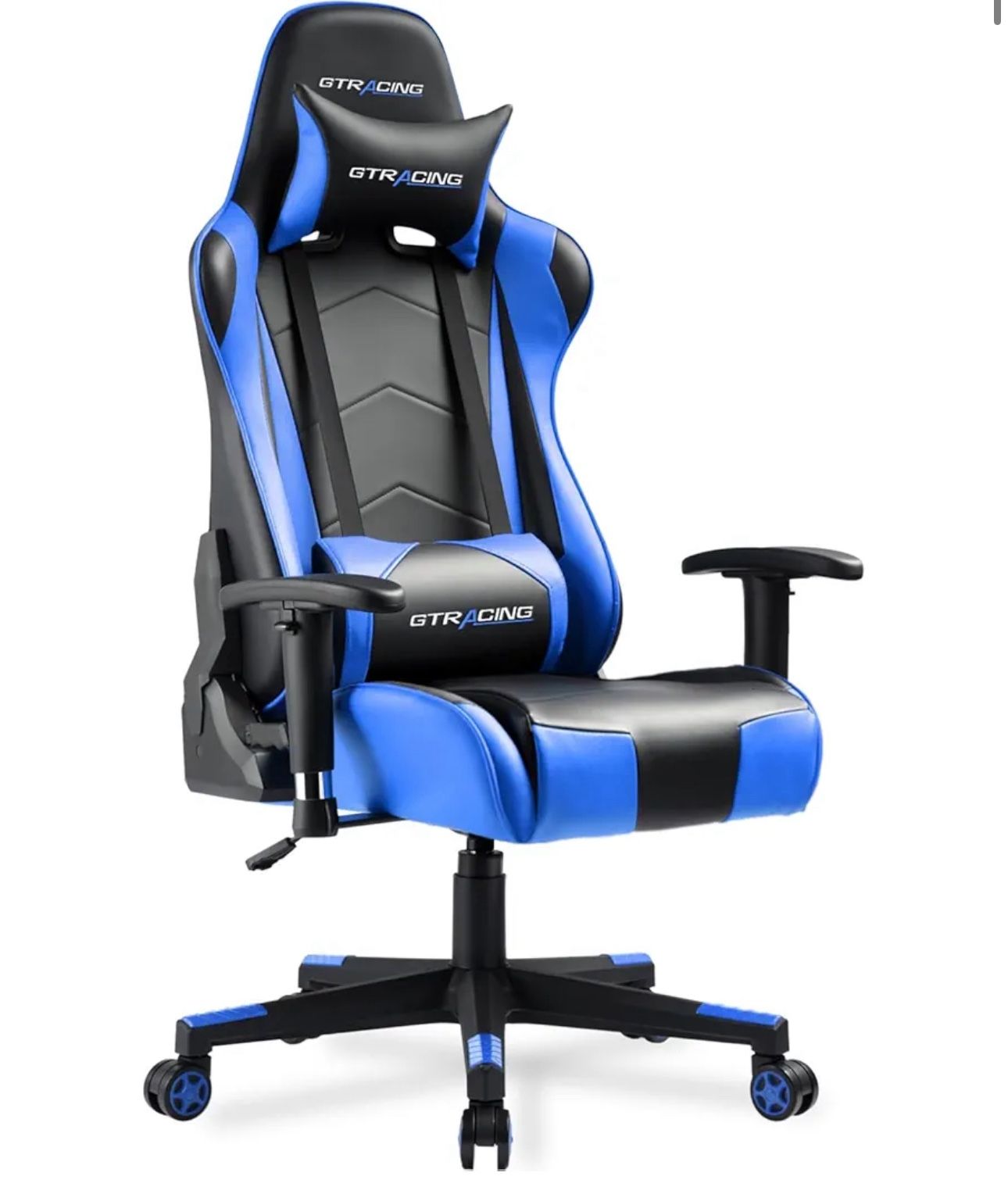 GTRACING Gaming Chair Racing Office Computer Ergonomic Video Game Chair Backrest and Seat Height Adjustable Swivel Recliner with Headrest and Lumbar P
