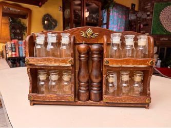 Vintage Apothecary Wooden Spice Rack