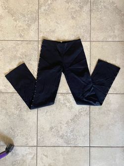 Y2K Black Satin Studded Flare Pants