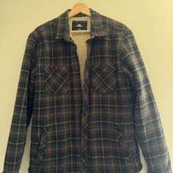Oneil Fleece Lined Brown Flannel Shirt Jacket