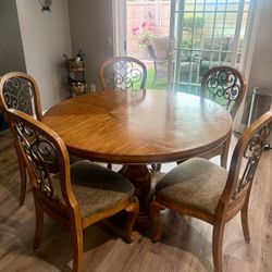 Beautiful Solid Wood Furniture Set – Console Table + Dining Table (6 Chairs)