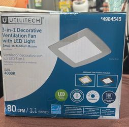 Utilitech 3-in-1 Decorative Ventilation Fan with LED Light