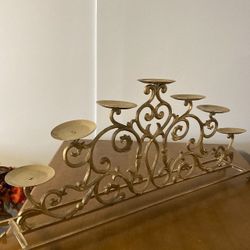 Beautiful Gold Wrought Iron Candle Holder 