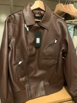 Novalux Brown Faux Leather Jacket