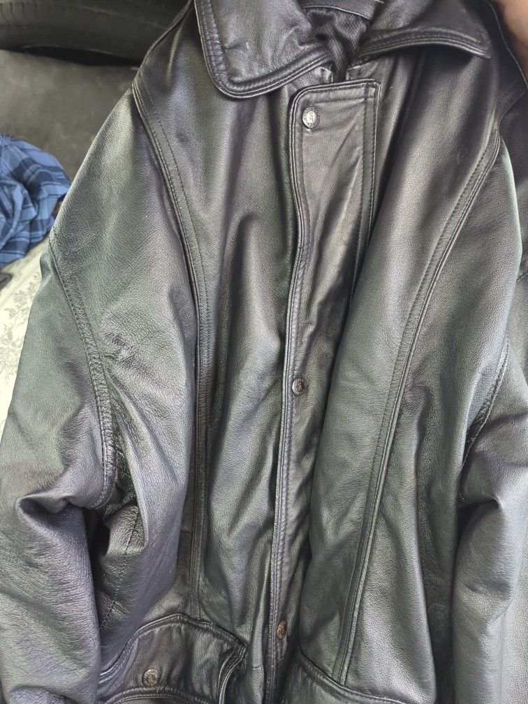 Seventh Avenue Leather Jacket XL withe Removable Silk Vest Liner