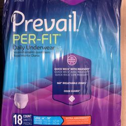 Huge Lot Of 40 X Prevail Per-fit Daily Adult Underwear 18 Large 44”-58”  (720 Total!)