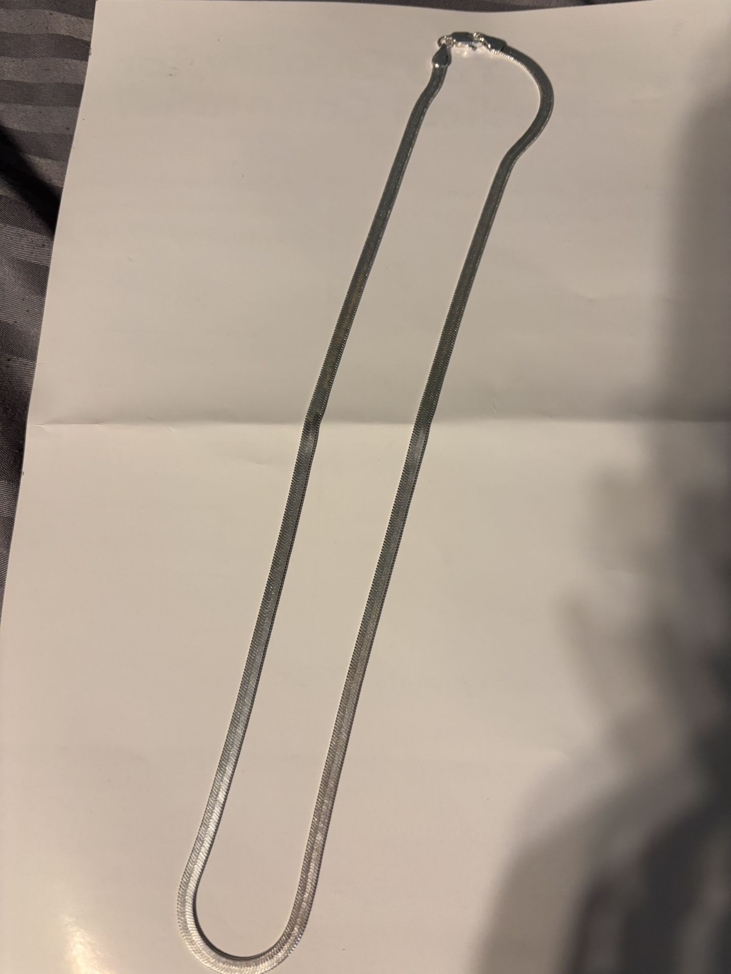 Silver Herringbone Necklace Mark 925