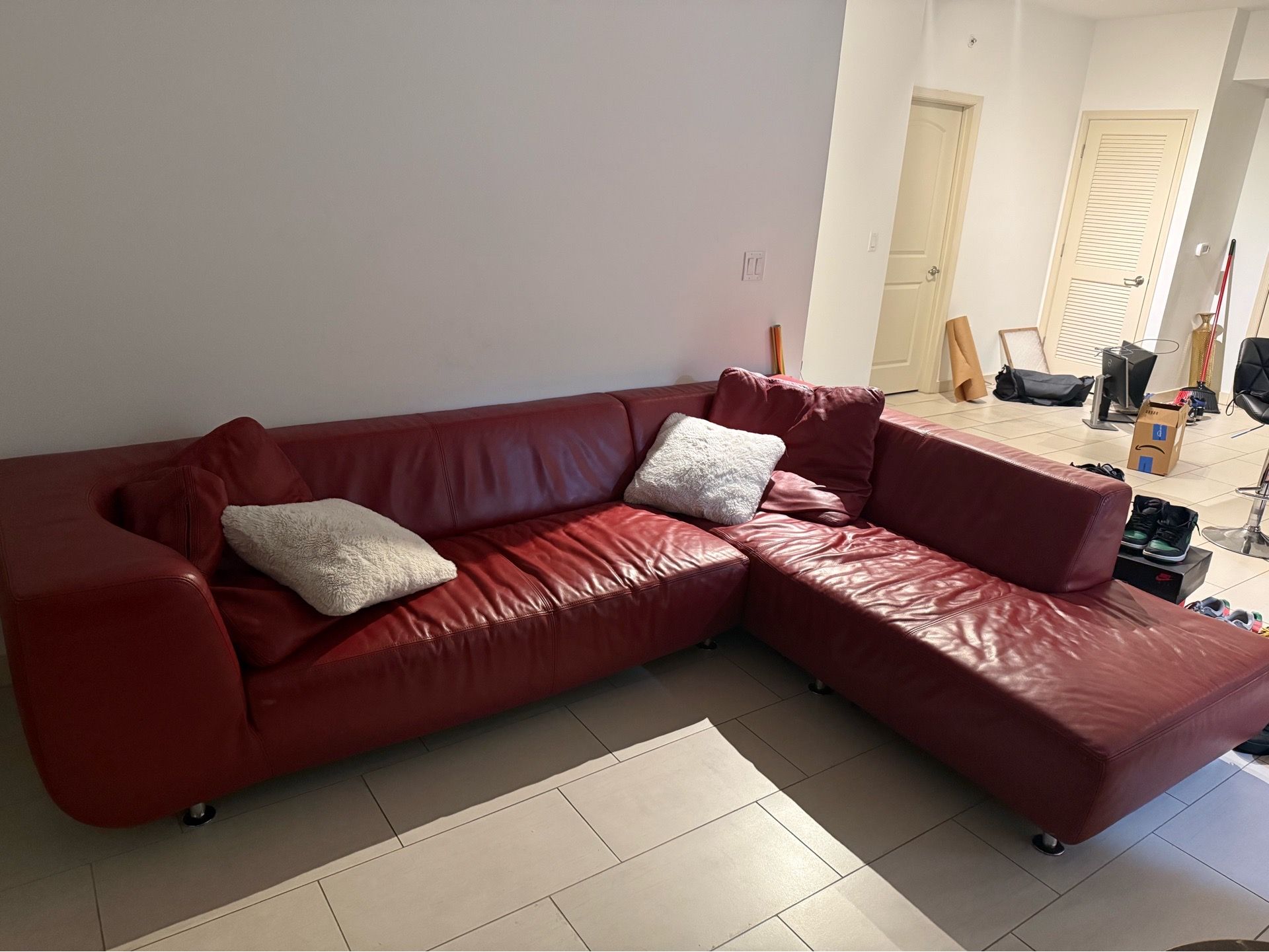 Red Leather Couch