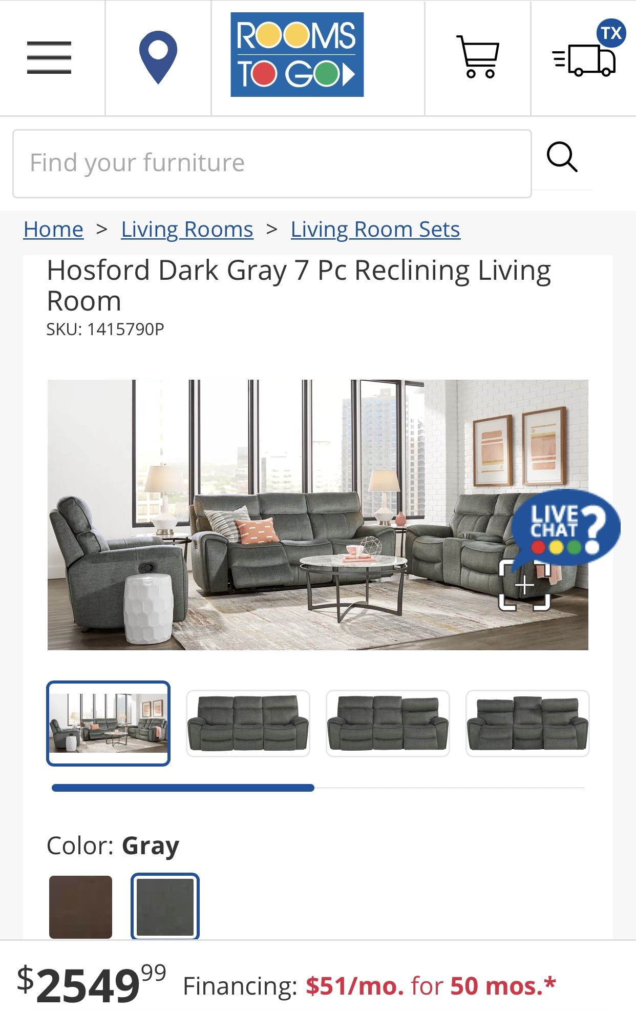Hosford dark gray 7 pc reclining sectional deals