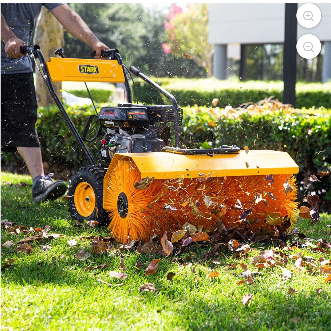 Stark USA 32" Walk Behind Lawn Sweeper, 6.5HP Adjustable Angle Yard Sweeper, EPA Approved