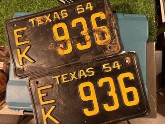 Texas Plates 1954