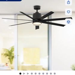 Fanimation Studio Collection Blitz 56in integrated LED Outdoor Black with Black Blades Ceiling Fan