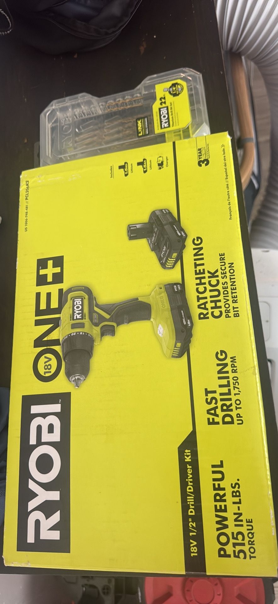NEW Ryobi ONE+ 18V Drill Kit – Battery, Charger + 22-Pc Bit Set