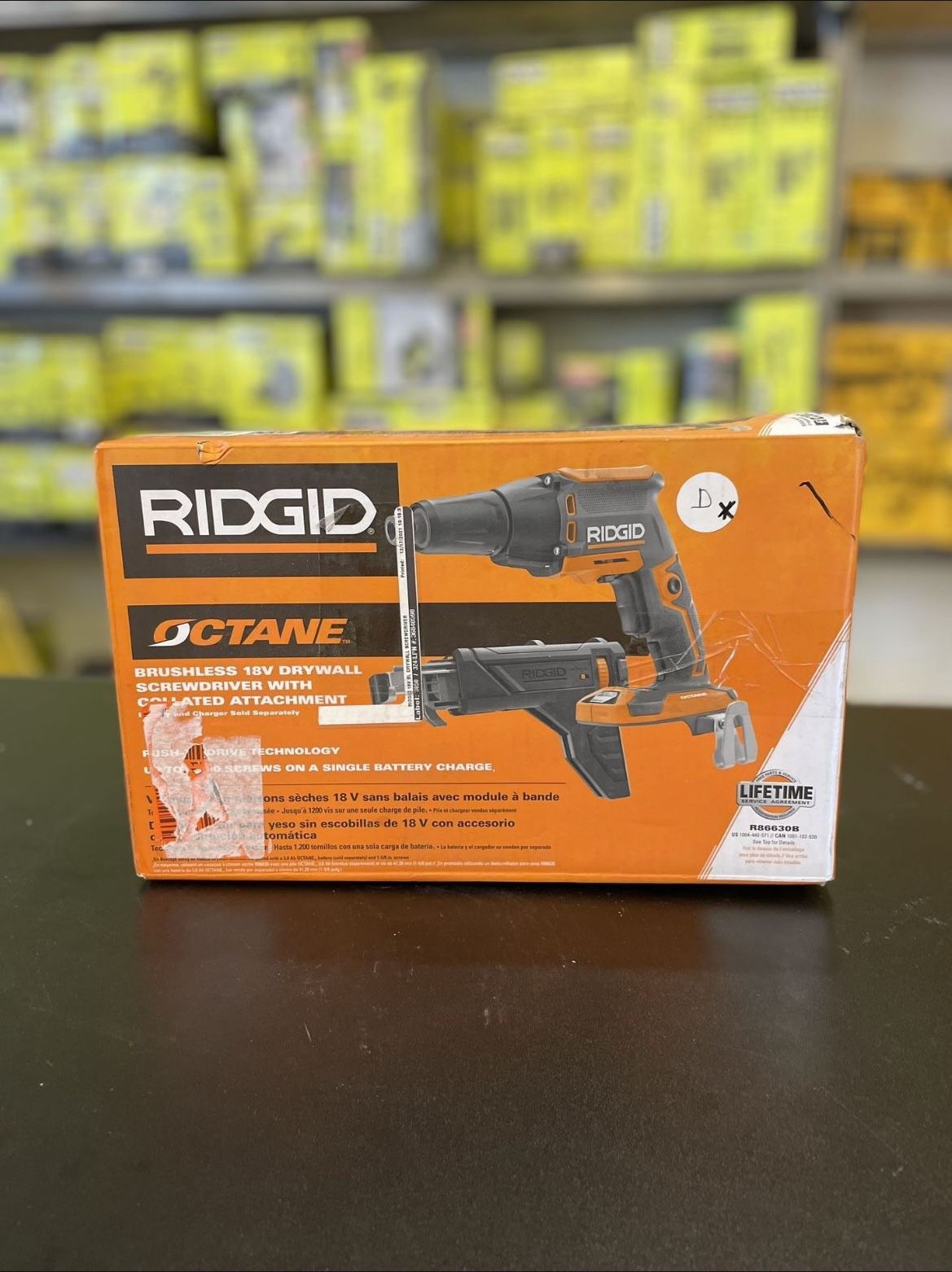 RIDGID OCTANE BRUSHLESS 18V DRYWALL SCREWDRIVER WITH COLLATED