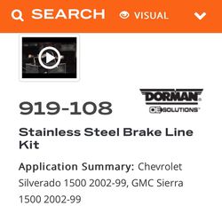 Stainless Brake Lines GMC/CHEVY 