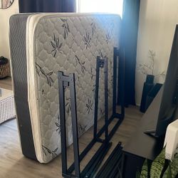 Full Size Mattress/bed Frame  W Dresser/night Stand 