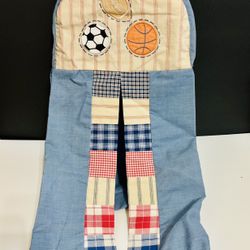 Vintage Kidsline All Star Sports Themed Nursery Hanging Diaper Stacker Holder