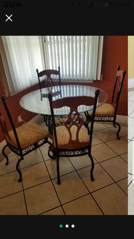 Glass Round Dining Room Table