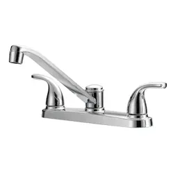 Project Source Dover Chrome Double Handle Deck-mount Kitchen Faucet