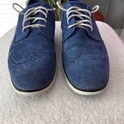 Cole Haan Original Grand Shortwing Men Wingtip Oxfords Indigo Suede