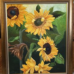 Large Sunflower Oil Painting