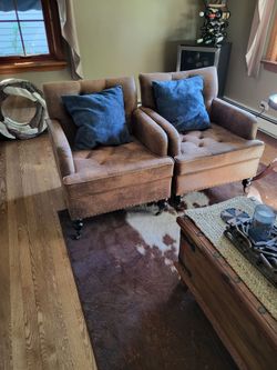 2 leather accent chairs