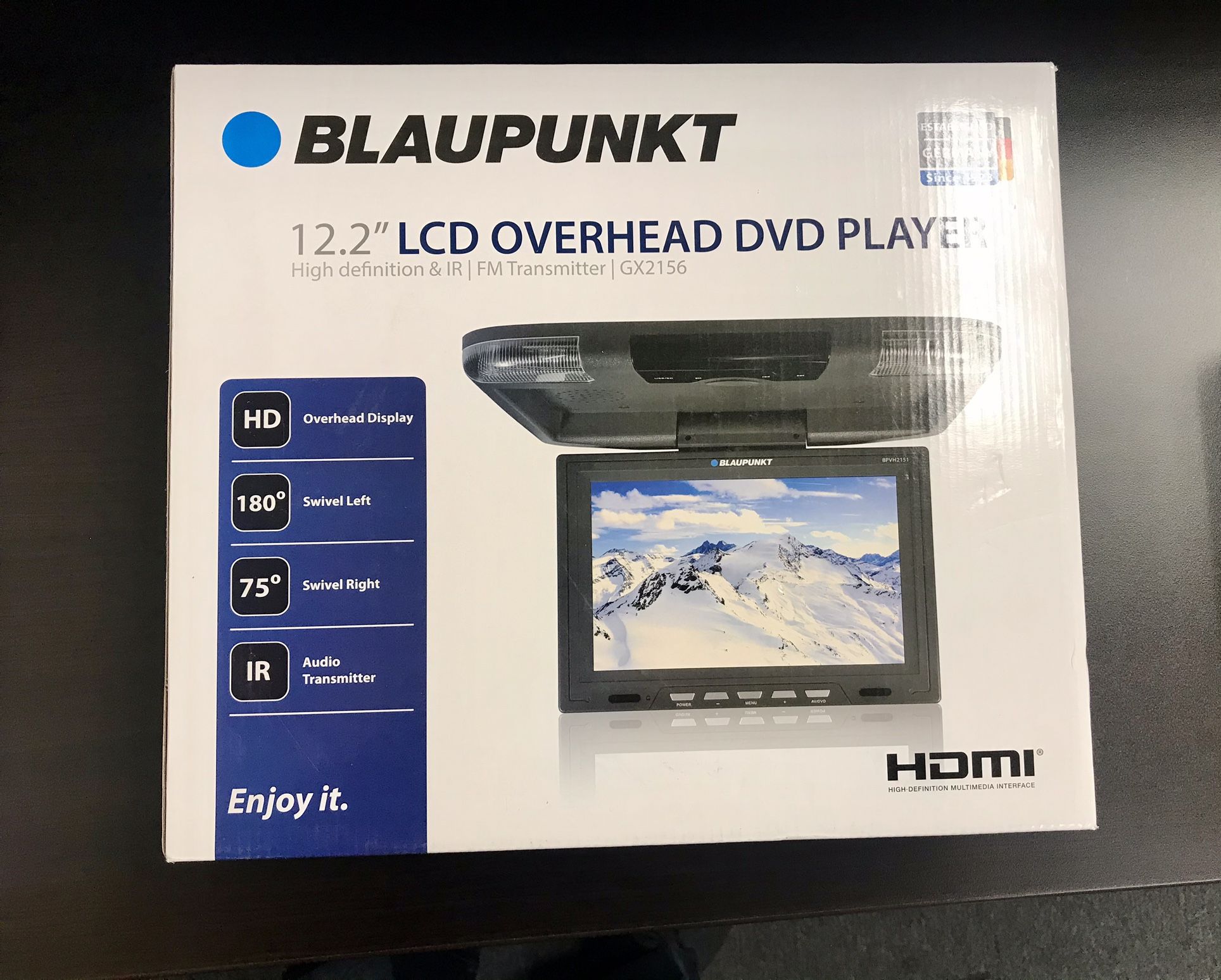 12.2” Overhead LCD Monitor With DVD Player &HDMI Input