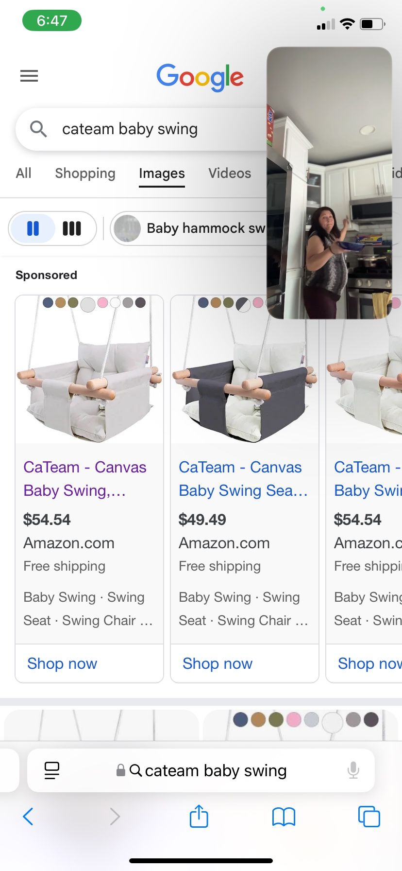 Canvas Baby Swing