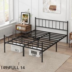 FULL 14” WITH HEADBOARD AND FOOTBOARD ALL BLACK METAL👇👇👇👇CROSSROADS 👇👇👇👇👇