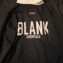 Cream and Black Blank Essentials Heavy Hoodie
