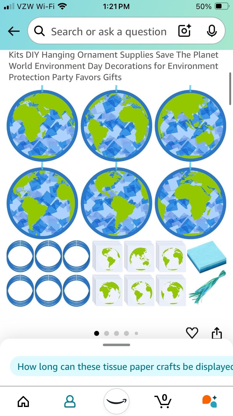 Earth/Globe Craft Kits, 21 Units